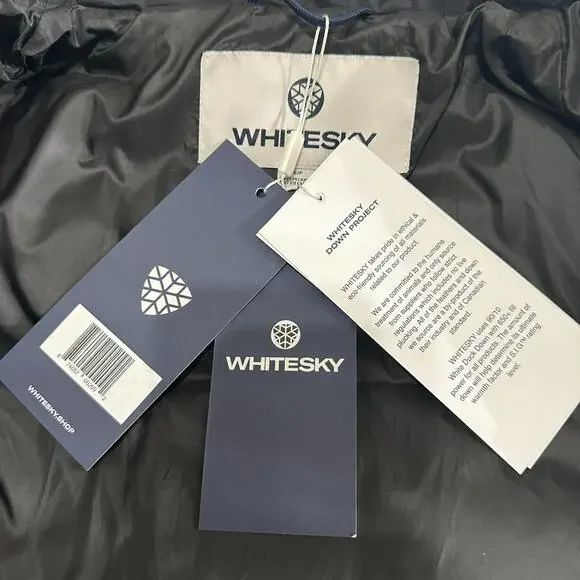 Whitesky Women Duck Down Waterproof Jacket Black Asymmetrical Zip Small New - Picture 8 of 16